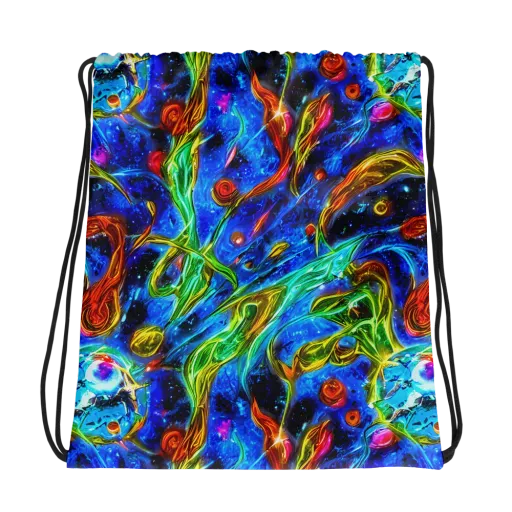 The Cobalt Spiral on a Drawstring Bag