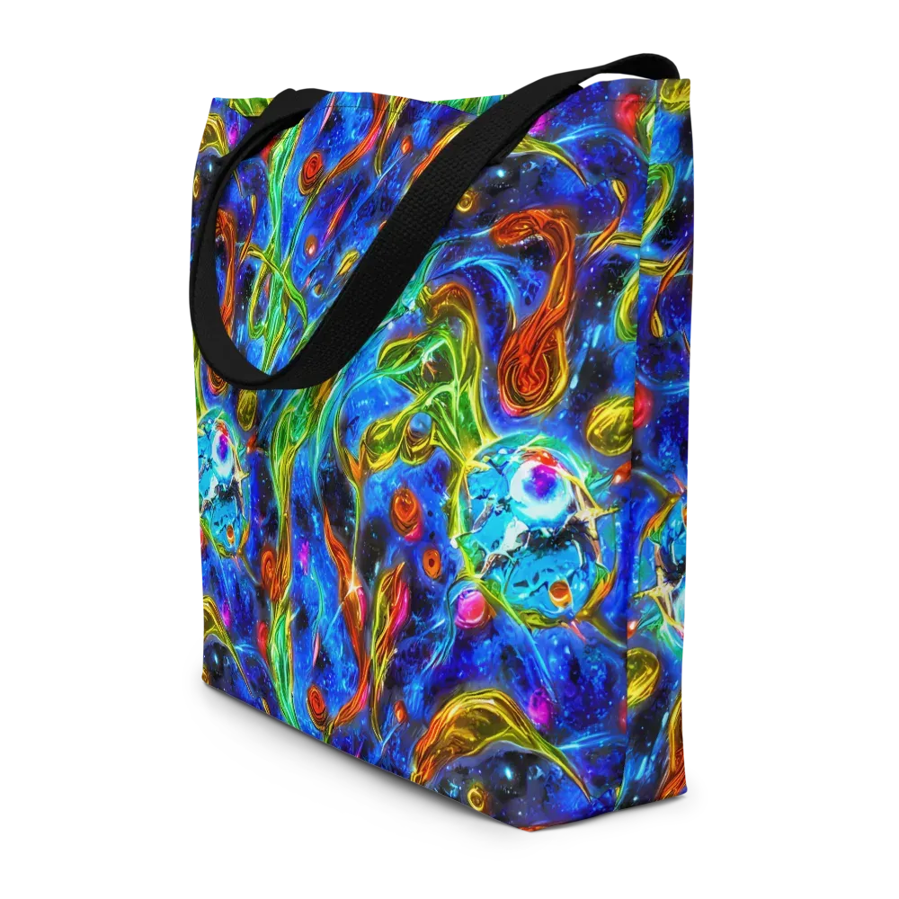 The Cobalt Spiral on Large Tote Bag W/ Pocket — Front