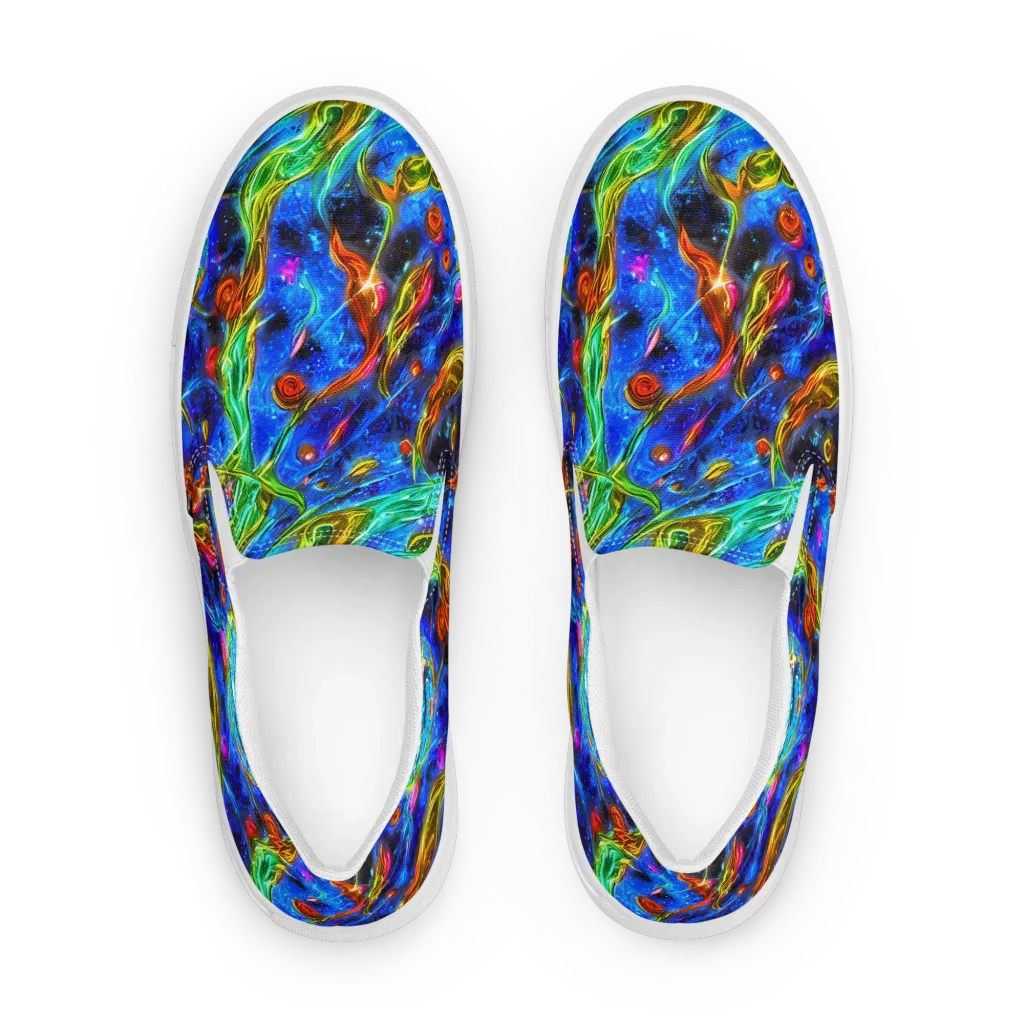 The Cobalt Spiral on Women's Slip-On Canvas Shoes — Front