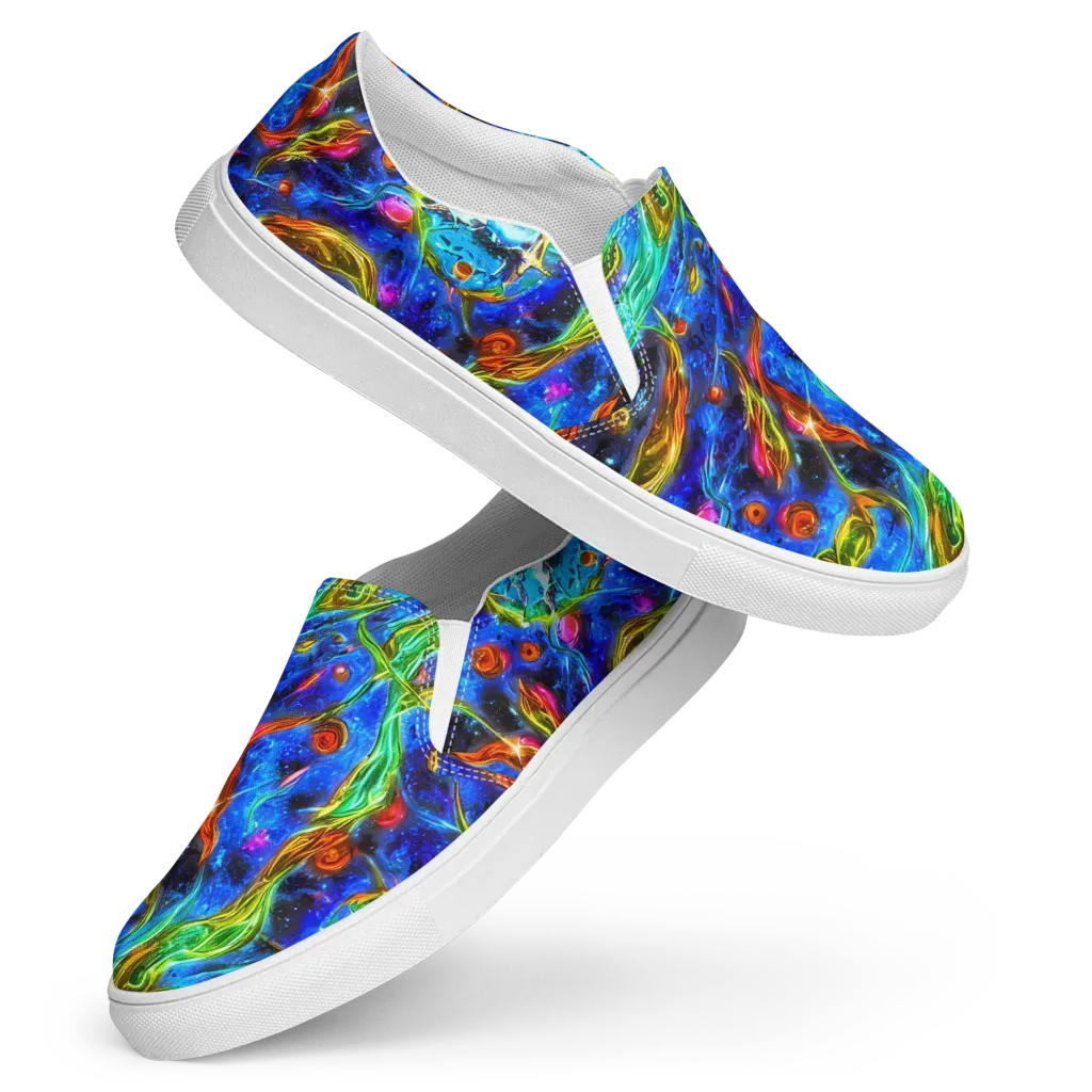 The Cobalt Spiral on Women's Slip-On Canvas Shoes — Front