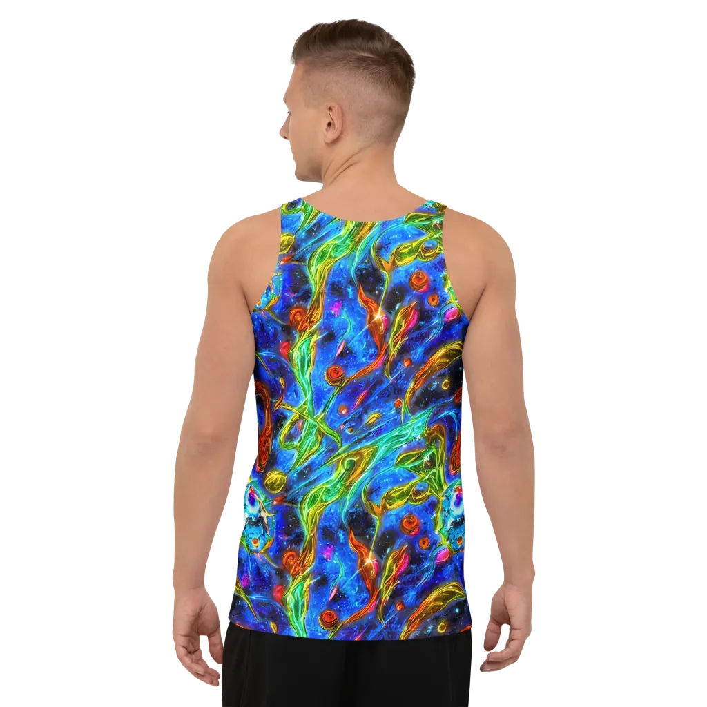 The Cobalt Spiral on Men's Tank Top — Back