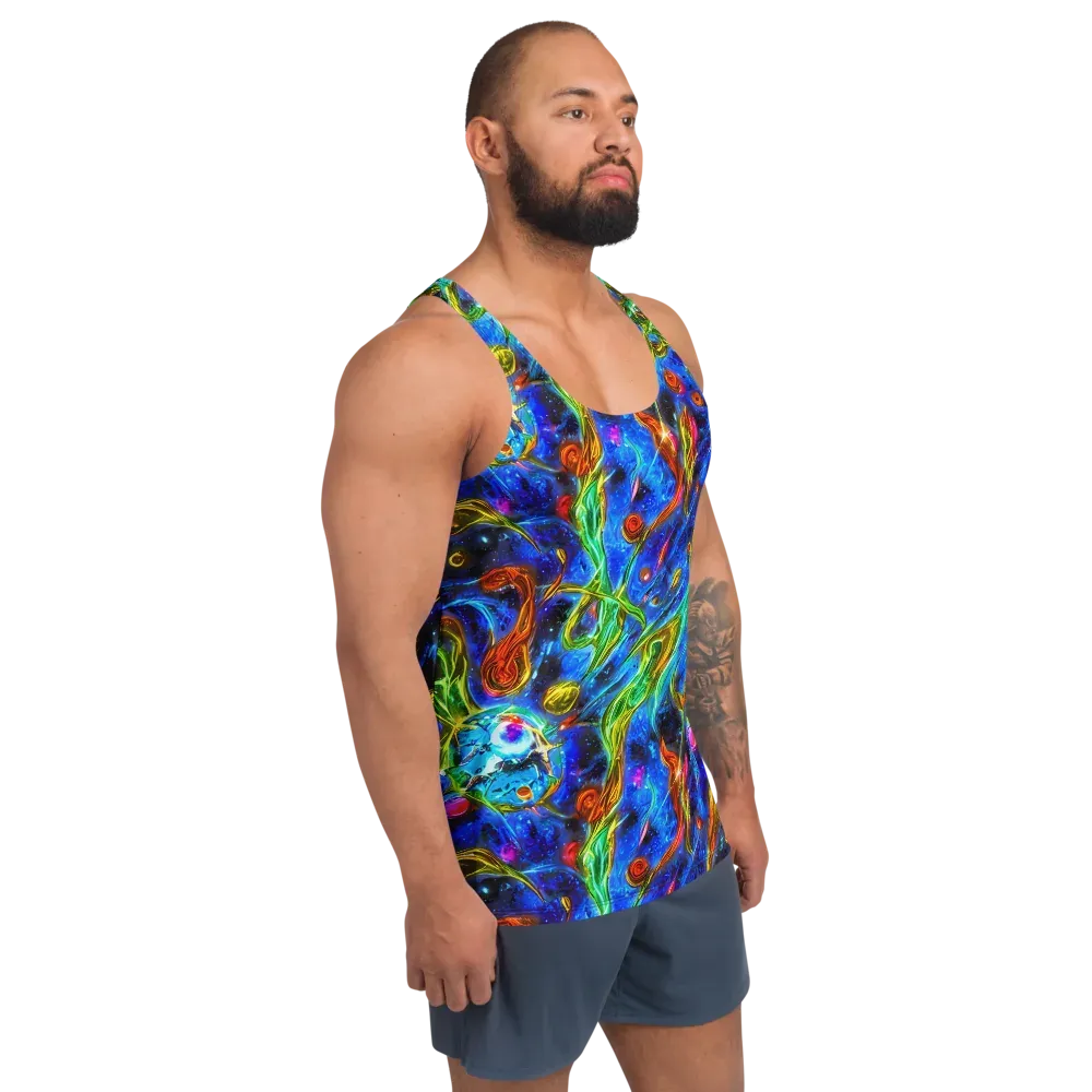The Cobalt Spiral on Men's Tank Top — Right Front