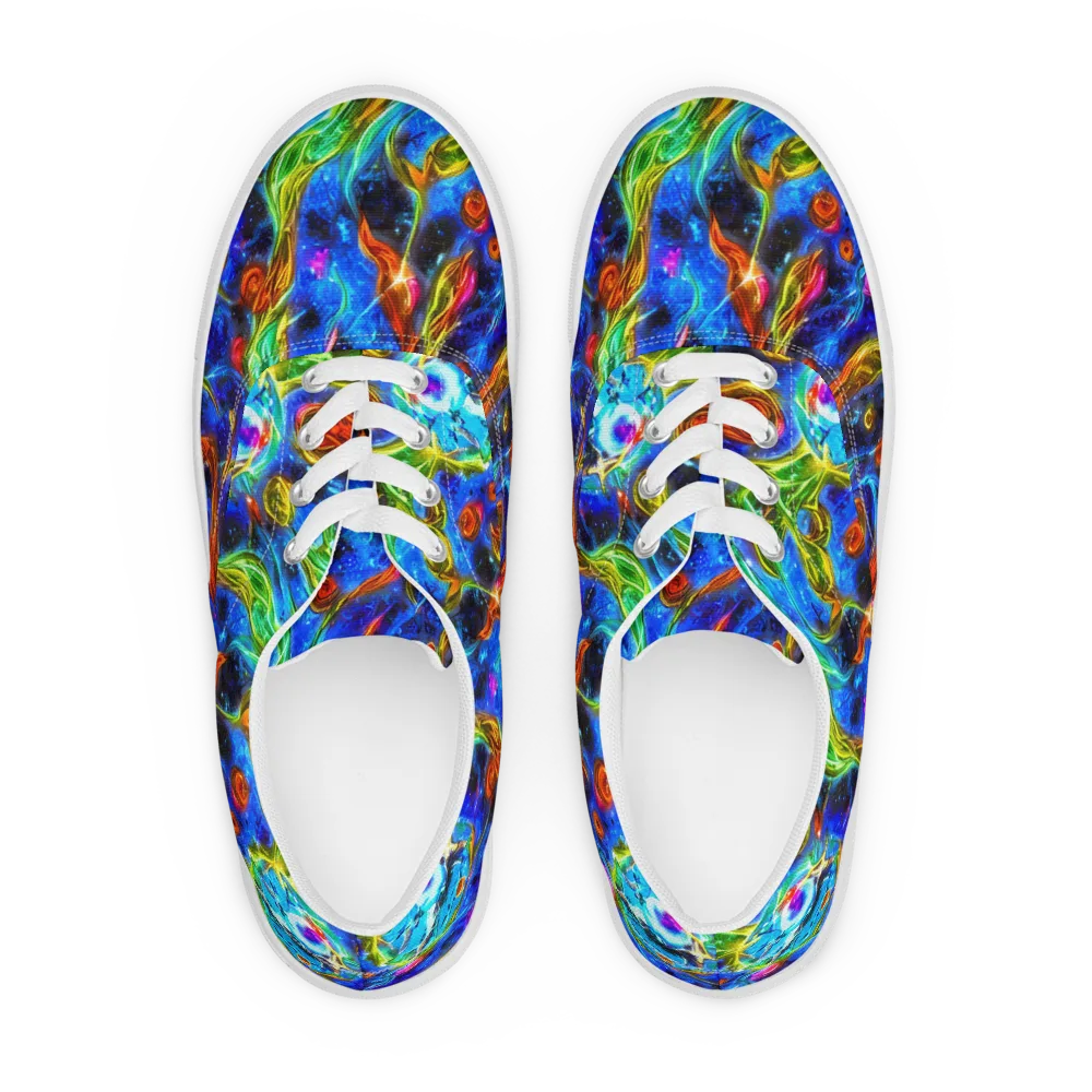 The Cobalt Spiral on Men's Lace-Up Canvas Shoes — Front
