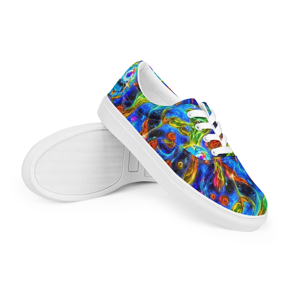 The Cobalt Spiral on Men's Lace-Up Canvas Shoes — Right Front