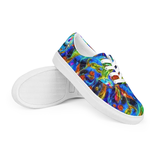 The Cobalt Spiral on a Men's Lace-Up Canvas Shoes
