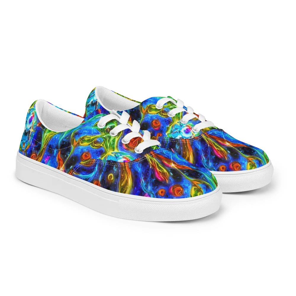 The Cobalt Spiral on Men's Lace-Up Canvas Shoes — Right Front