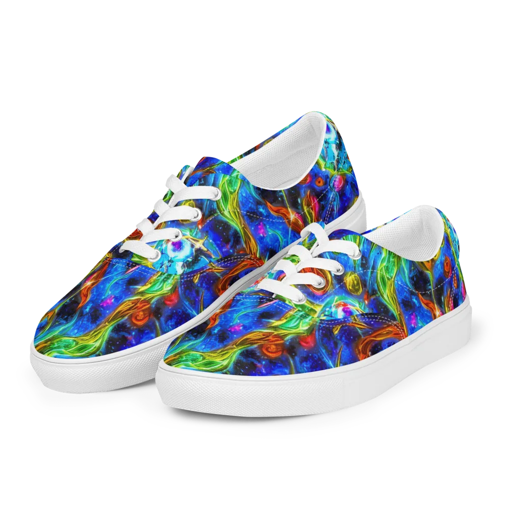 The Cobalt Spiral on Men's Lace-Up Canvas Shoes — Left Front