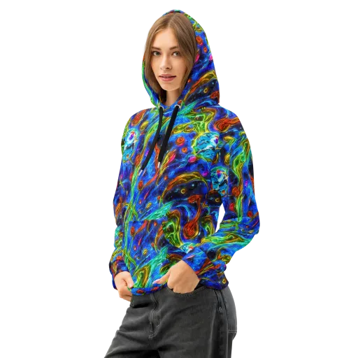 The Cobalt Spiral on a Cotton Hoodie