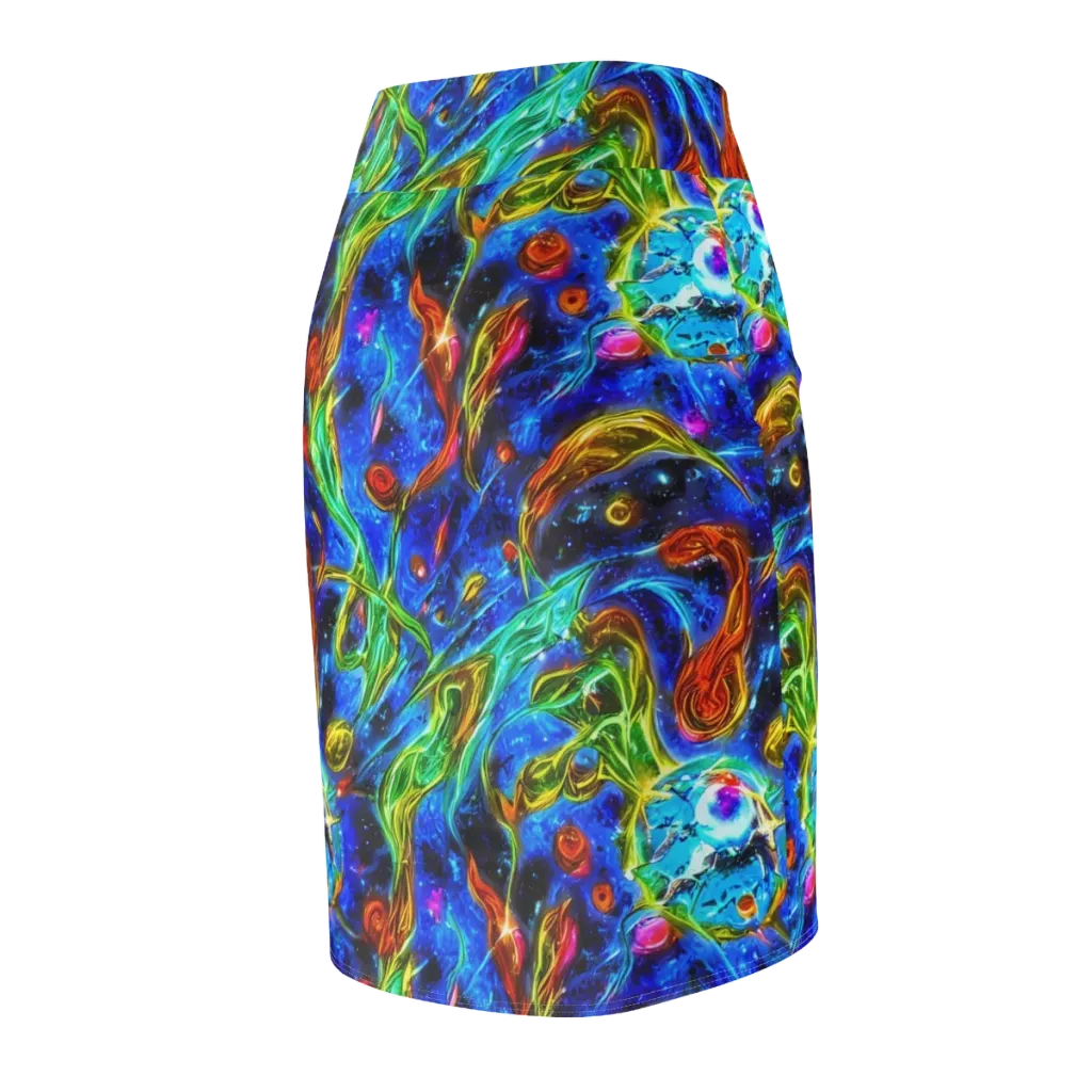 The Cobalt Spiral on Pencil Skirt — Back Side