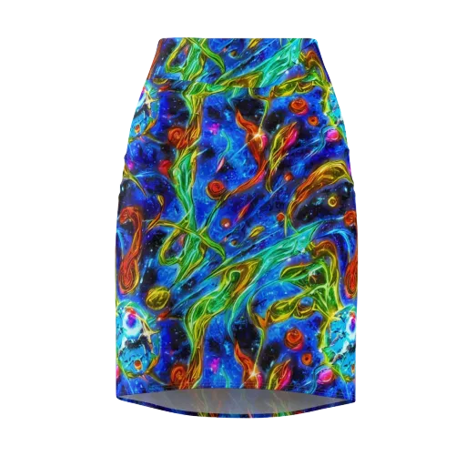 The Cobalt Spiral on a Pencil Skirt