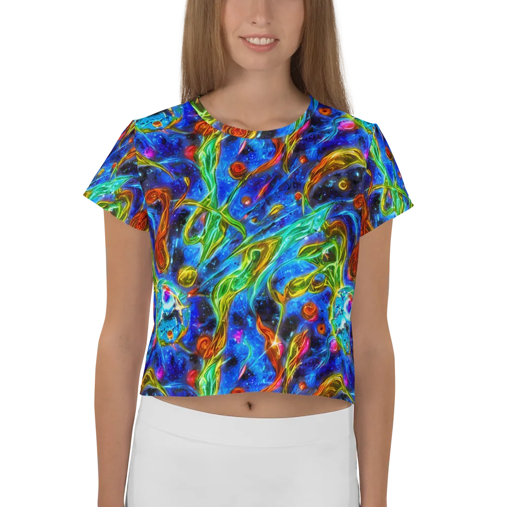 The Cobalt Spiral on Crop Tee — Front
