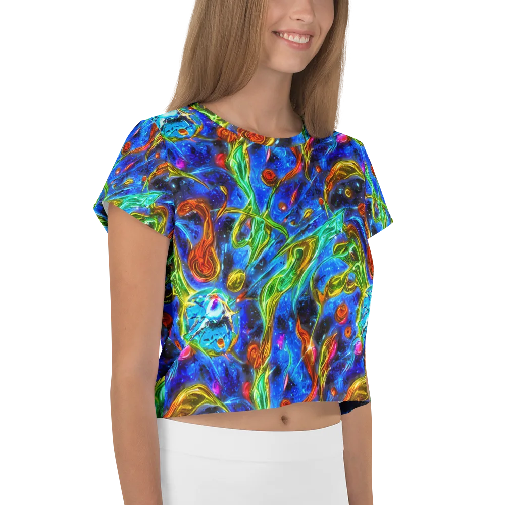 The Cobalt Spiral on Crop Tee — Right