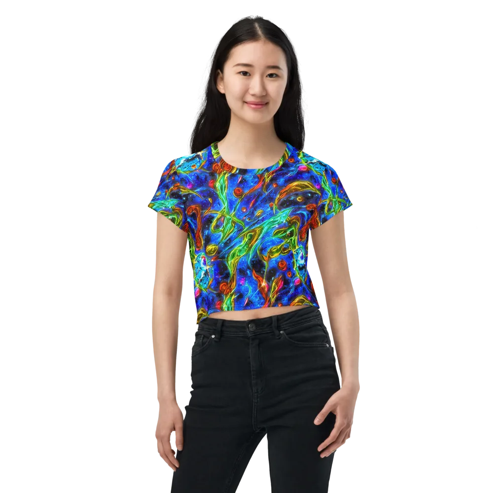 The Cobalt Spiral on Crop Tee — Front