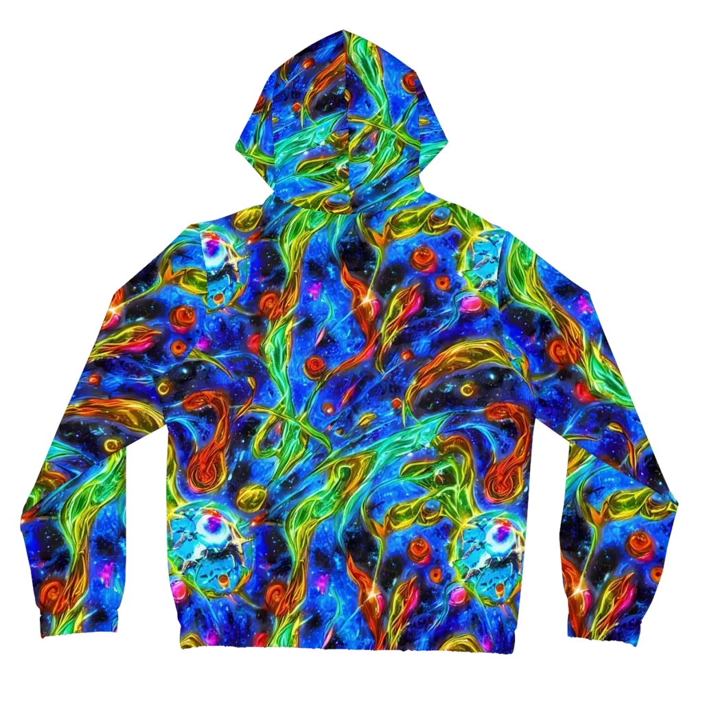 The Cobalt Spiral on Women's Full-Zip Hoodie — Back