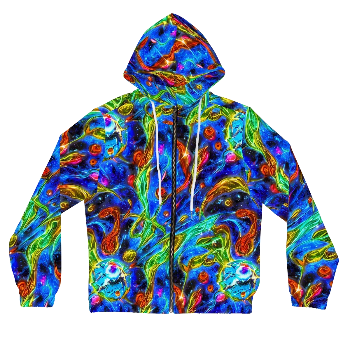 The Cobalt Spiral on Women's Full-Zip Hoodie — Front