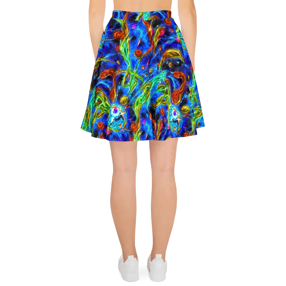 The Cobalt Spiral on Skater Skirt — Back