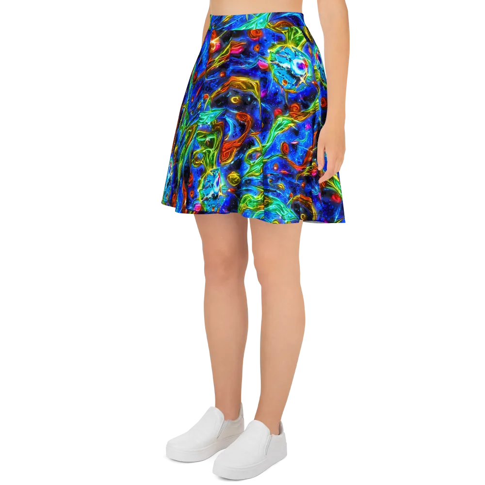 The Cobalt Spiral on Skater Skirt — Left
