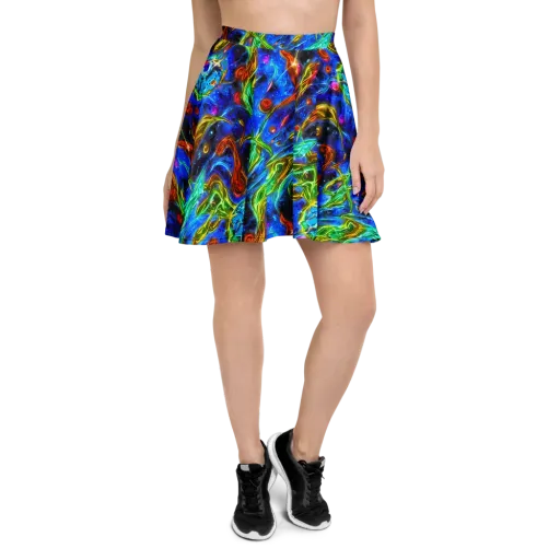 The Cobalt Spiral on a Skater Skirt