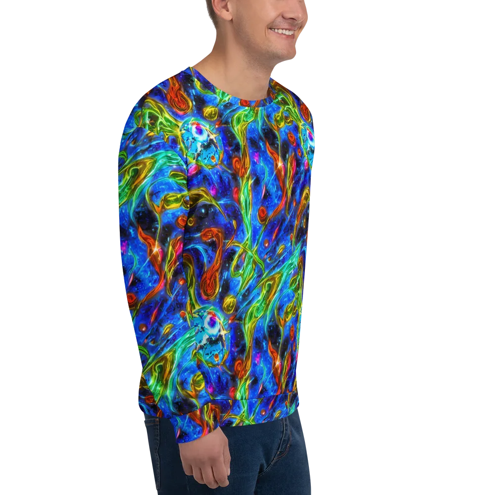 The Cobalt Spiral on Sweatshirt — Right Front