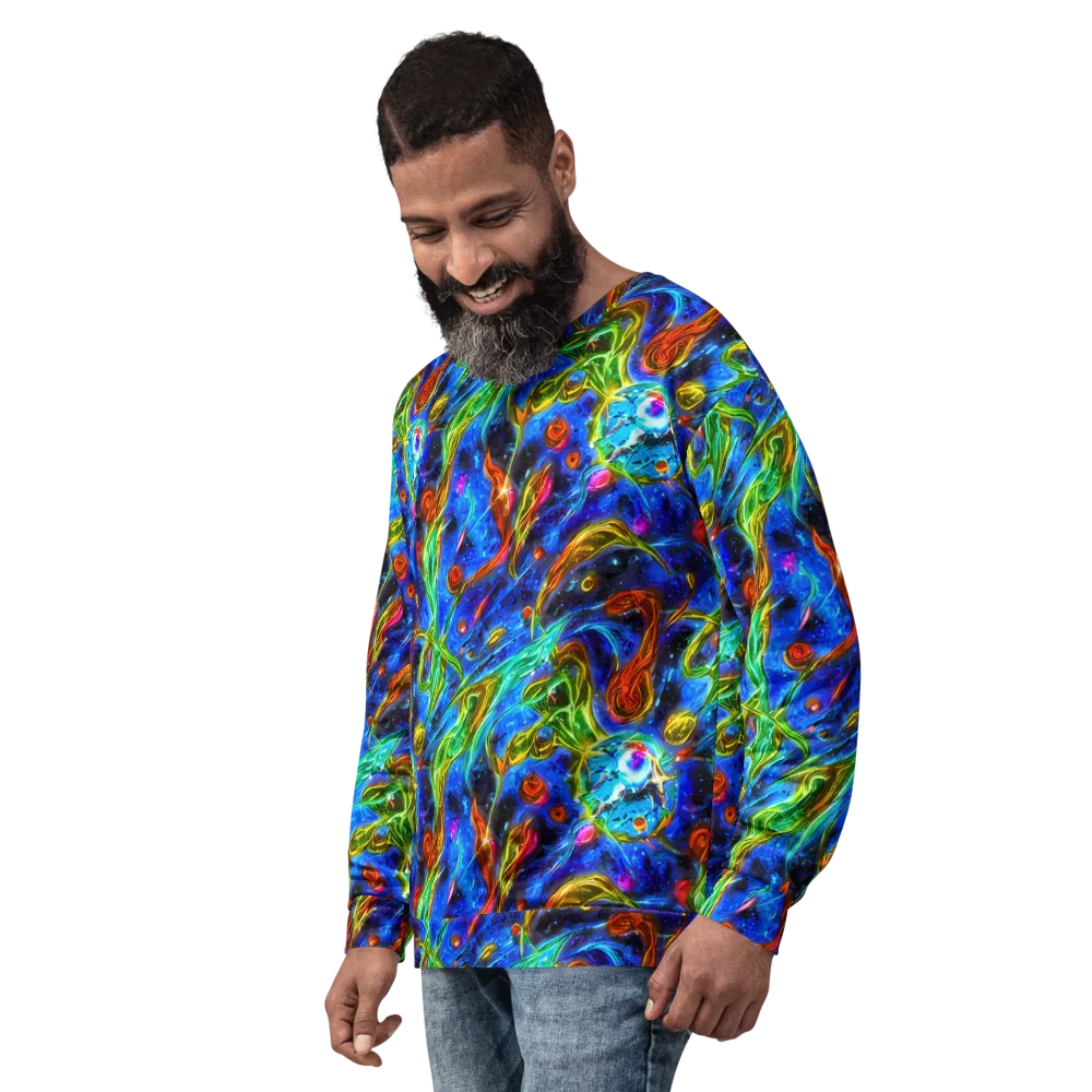 The Cobalt Spiral on Sweatshirt — Left Front