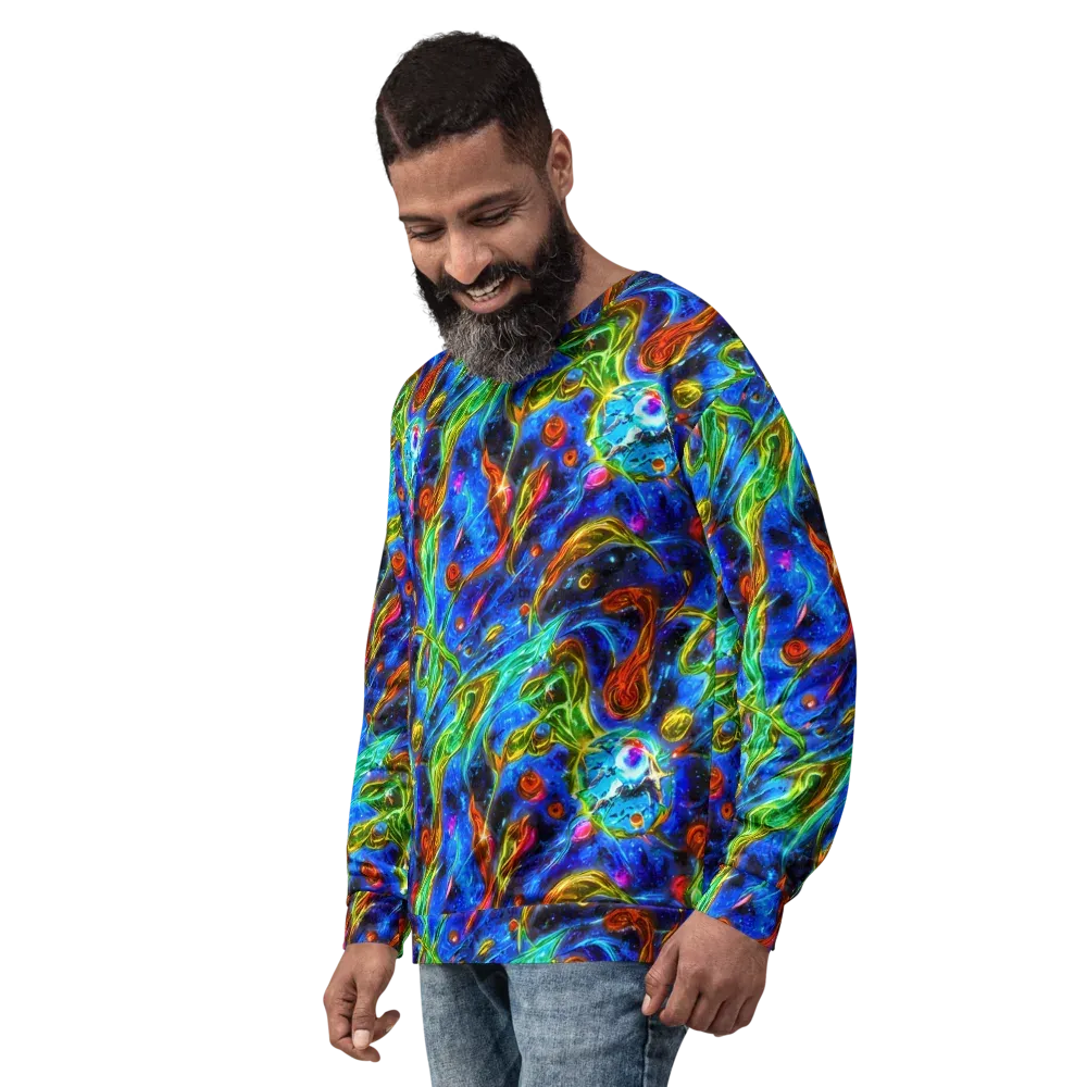 The Cobalt Spiral on Sweatshirt — Left Front