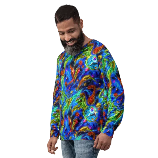 The Cobalt Spiral on a Sweatshirt