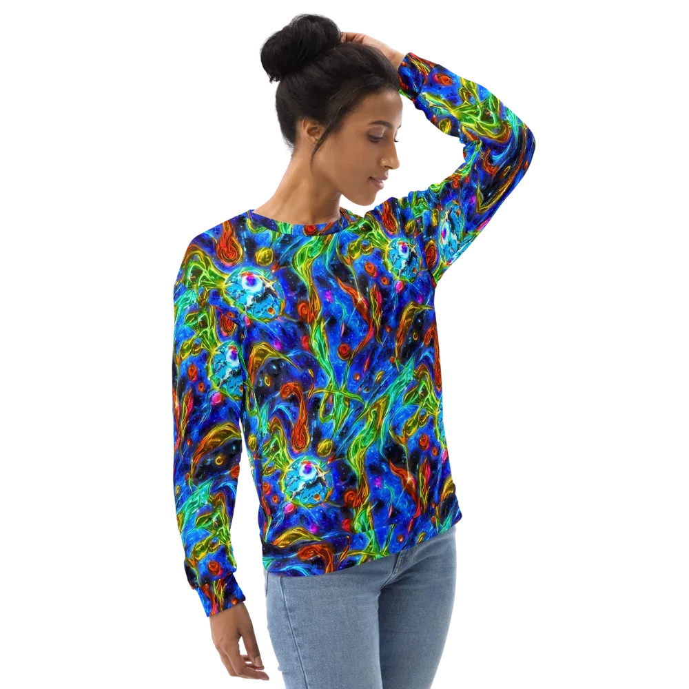 The Cobalt Spiral on Sweatshirt — Right Front