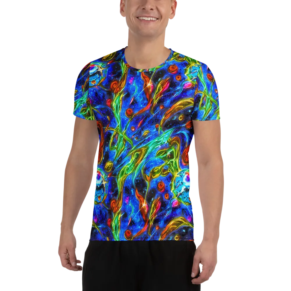 The Cobalt Spiral on Men's Athletic T-Shirt — Front