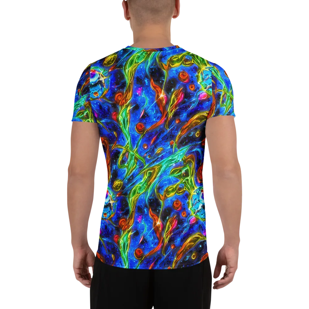 The Cobalt Spiral on Men's Athletic T-Shirt — Back