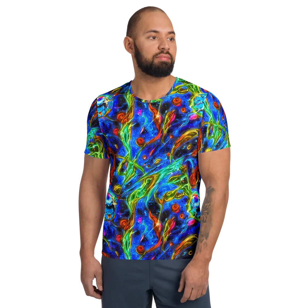 The Cobalt Spiral on Men's Athletic T-Shirt — Front