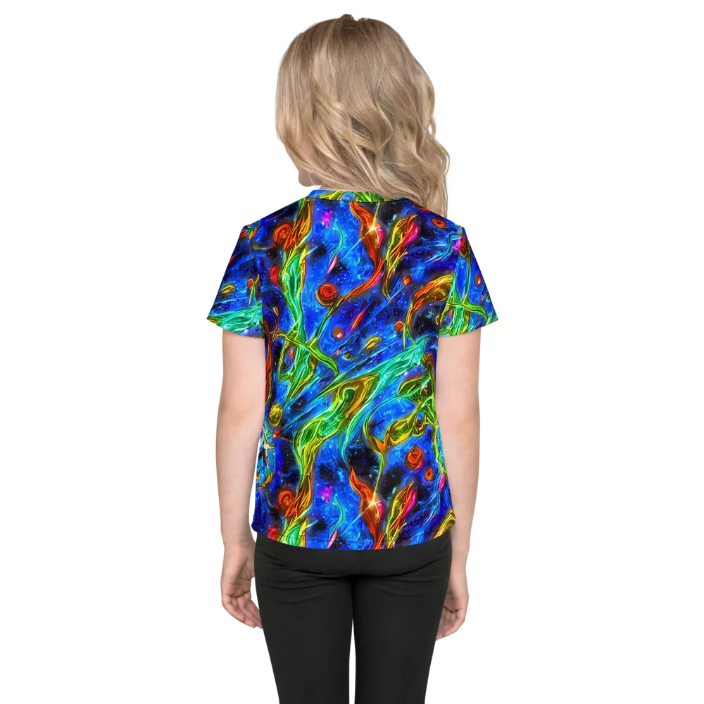The Cobalt Spiral on Kids Crew Neck T-Shirt — Back