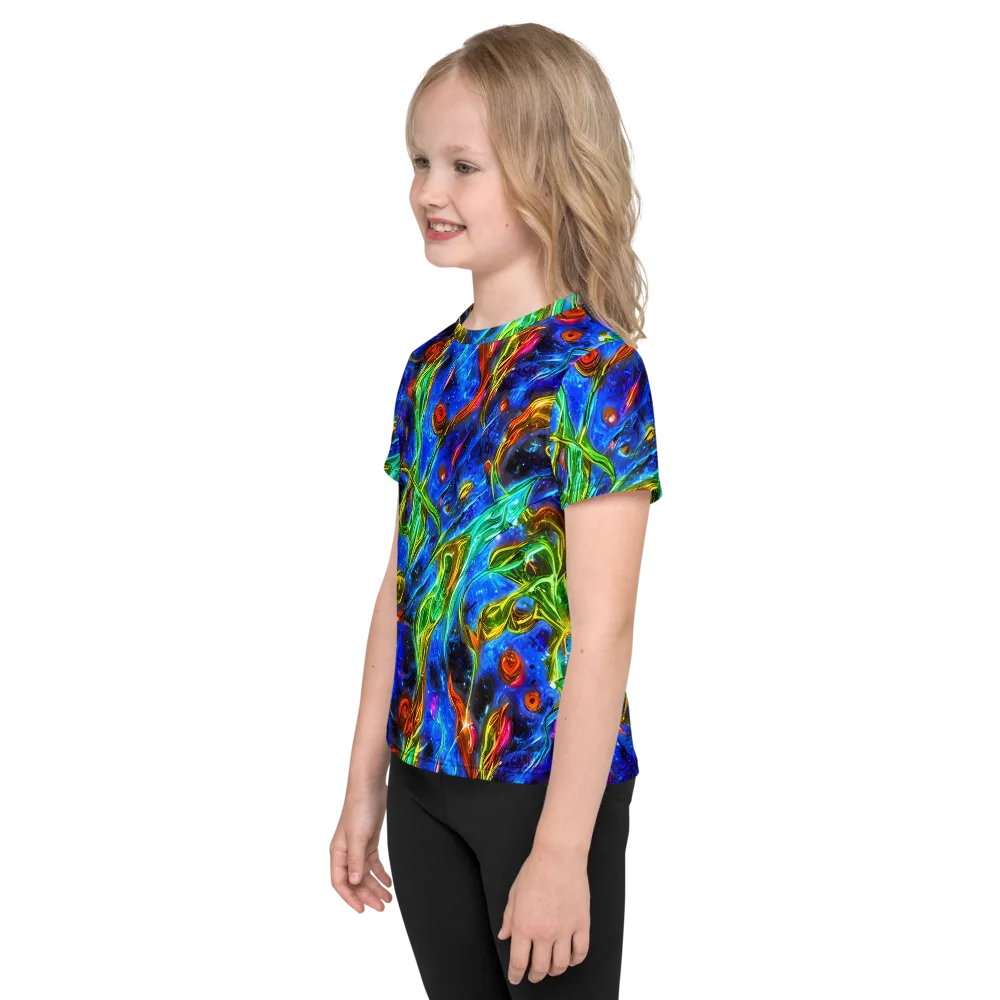 The Cobalt Spiral on Kids Crew Neck T-Shirt — Left