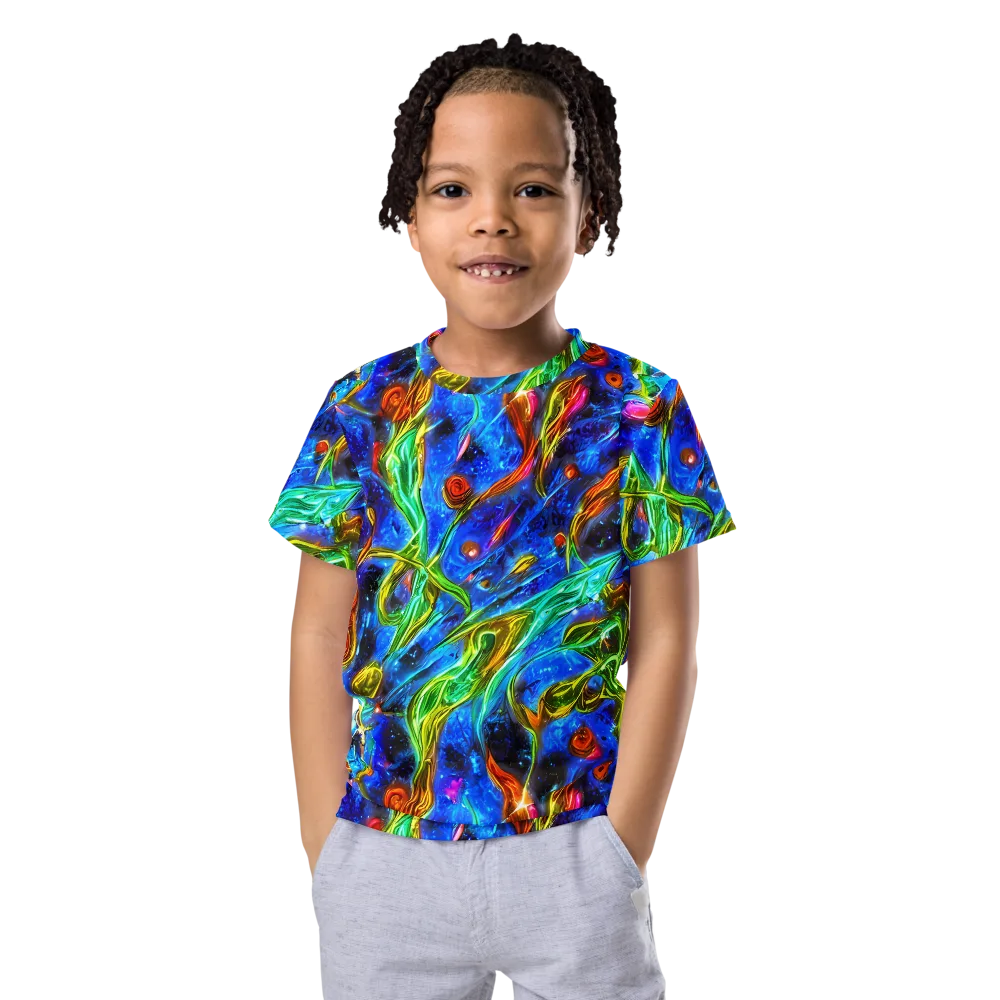 The Cobalt Spiral on Kids Crew Neck T-Shirt — Front