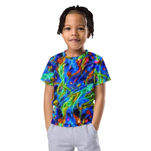 The Cobalt Spiral on a Kids Crew Neck T-Shirt