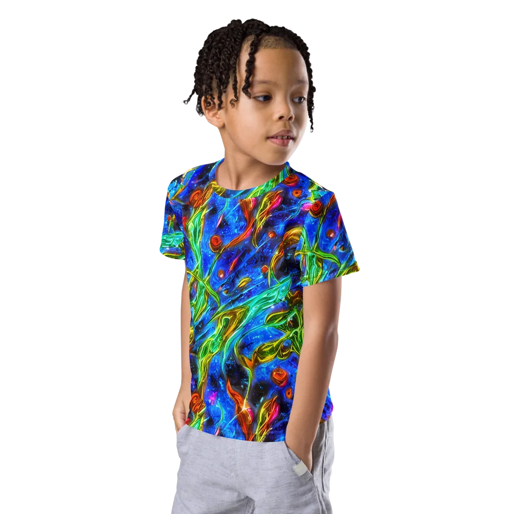 The Cobalt Spiral on Kids Crew Neck T-Shirt — Left Front