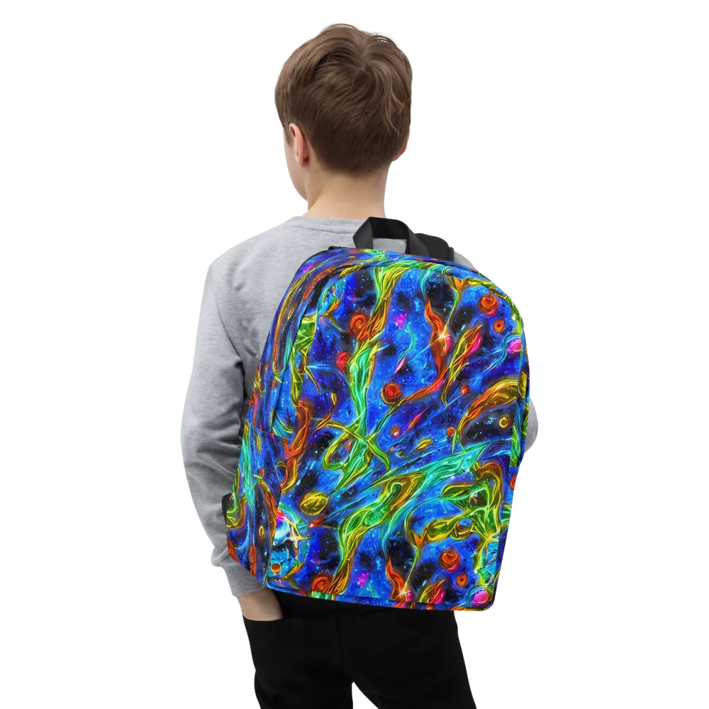 The Cobalt Spiral on Minimalist Backpack — Zoomed-in