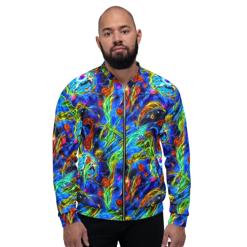 The Cobalt Spiral on Bomber Jacket — Front