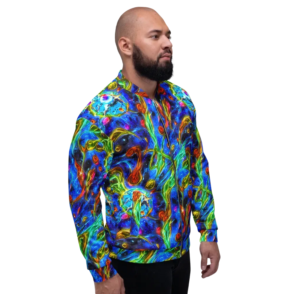The Cobalt Spiral on Bomber Jacket — Right