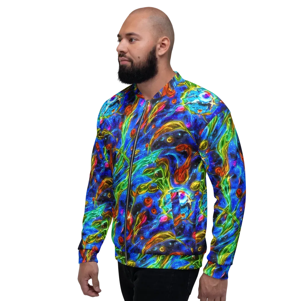 The Cobalt Spiral on Bomber Jacket — Left