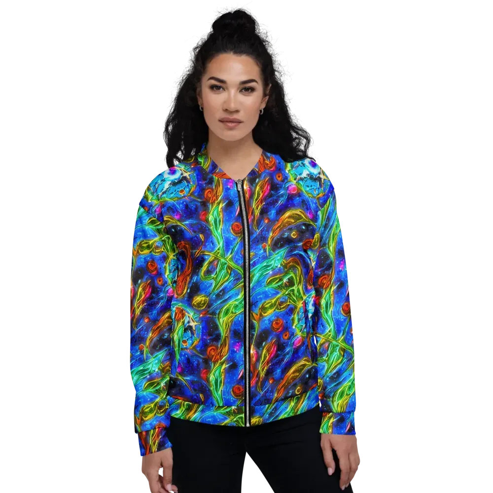 The Cobalt Spiral on Bomber Jacket — Front