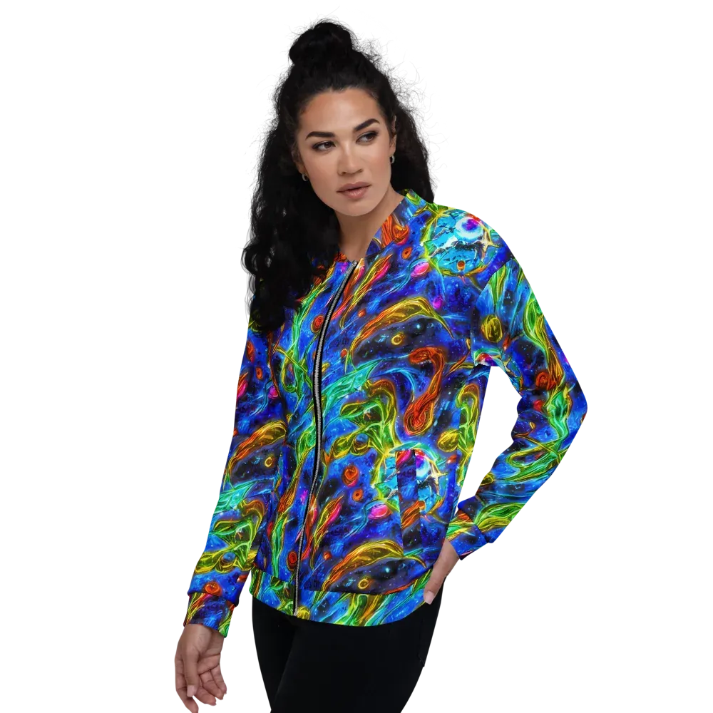 The Cobalt Spiral on Bomber Jacket — Left