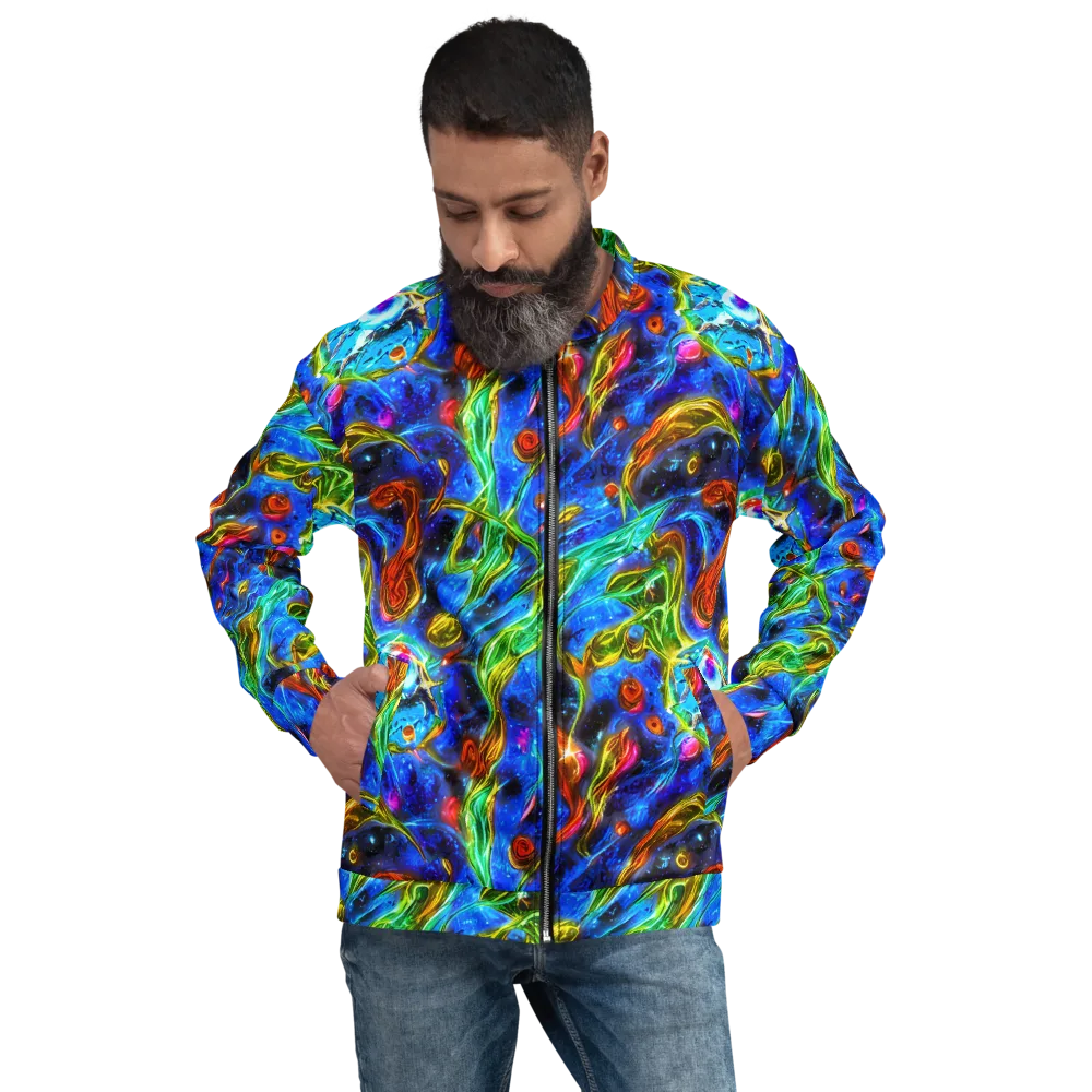 The Cobalt Spiral on Bomber Jacket — Front