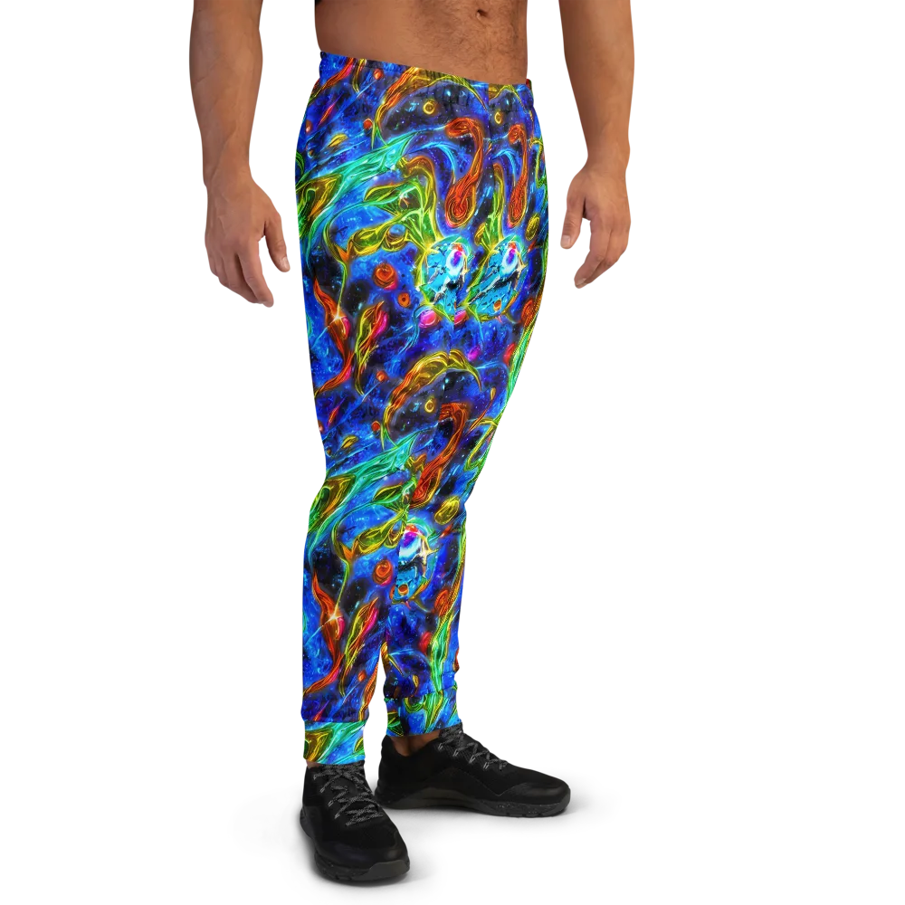 The Cobalt Spiral on Men's Joggers — Right