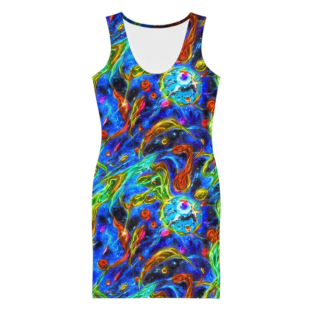 The Cobalt Spiral on Bodycon Dress — Front