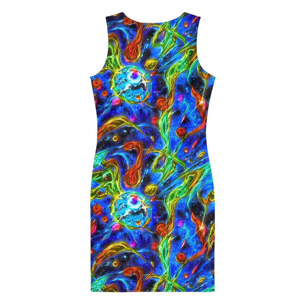 The Cobalt Spiral on Bodycon Dress — Back