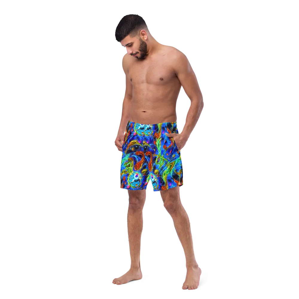 The Cobalt Spiral on Swim Trunks — Left Front