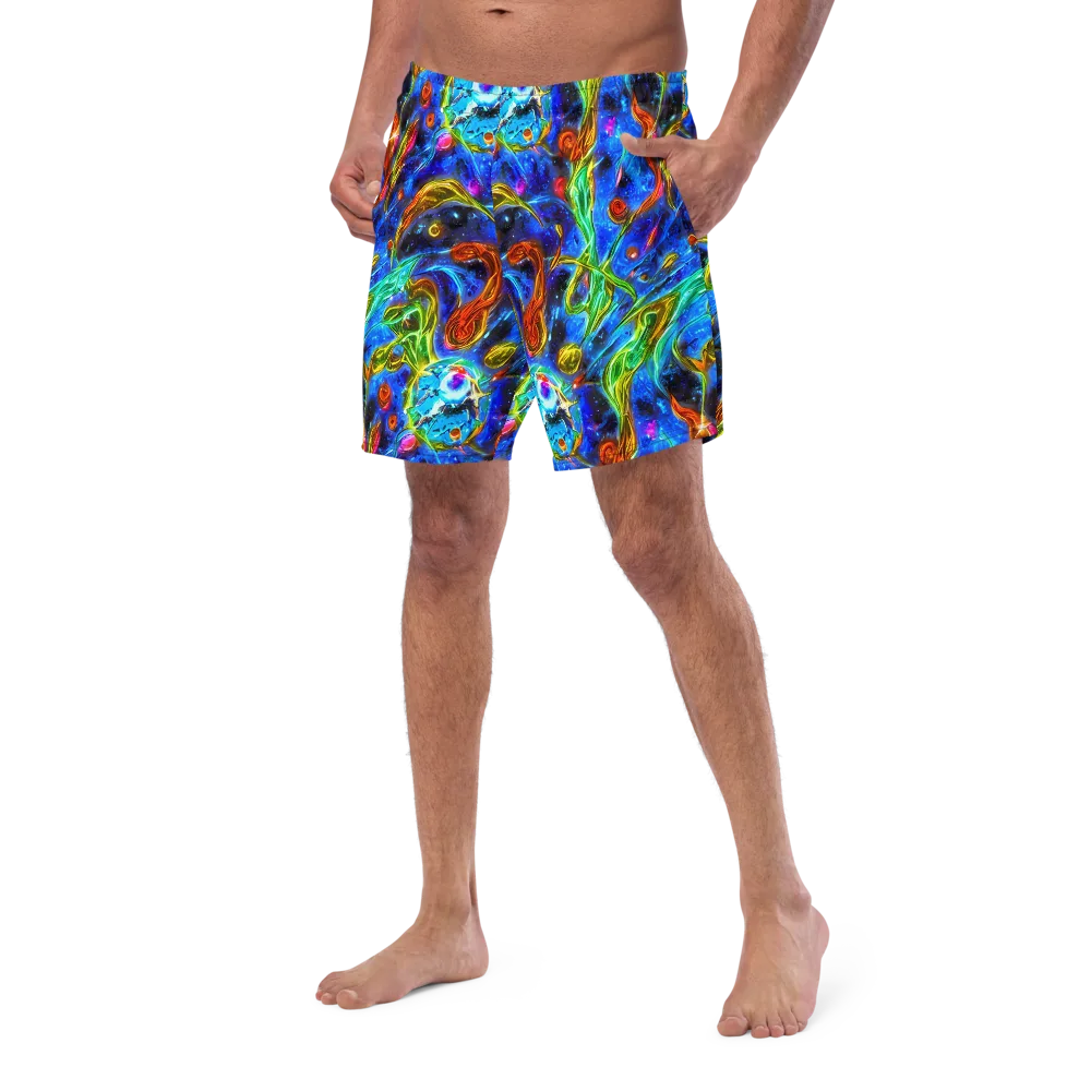 The Cobalt Spiral on Swim Trunks — Left Front