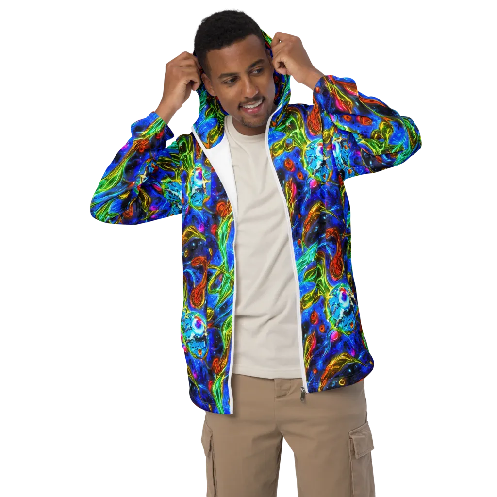 The Cobalt Spiral on Men's Windbreaker — Front
