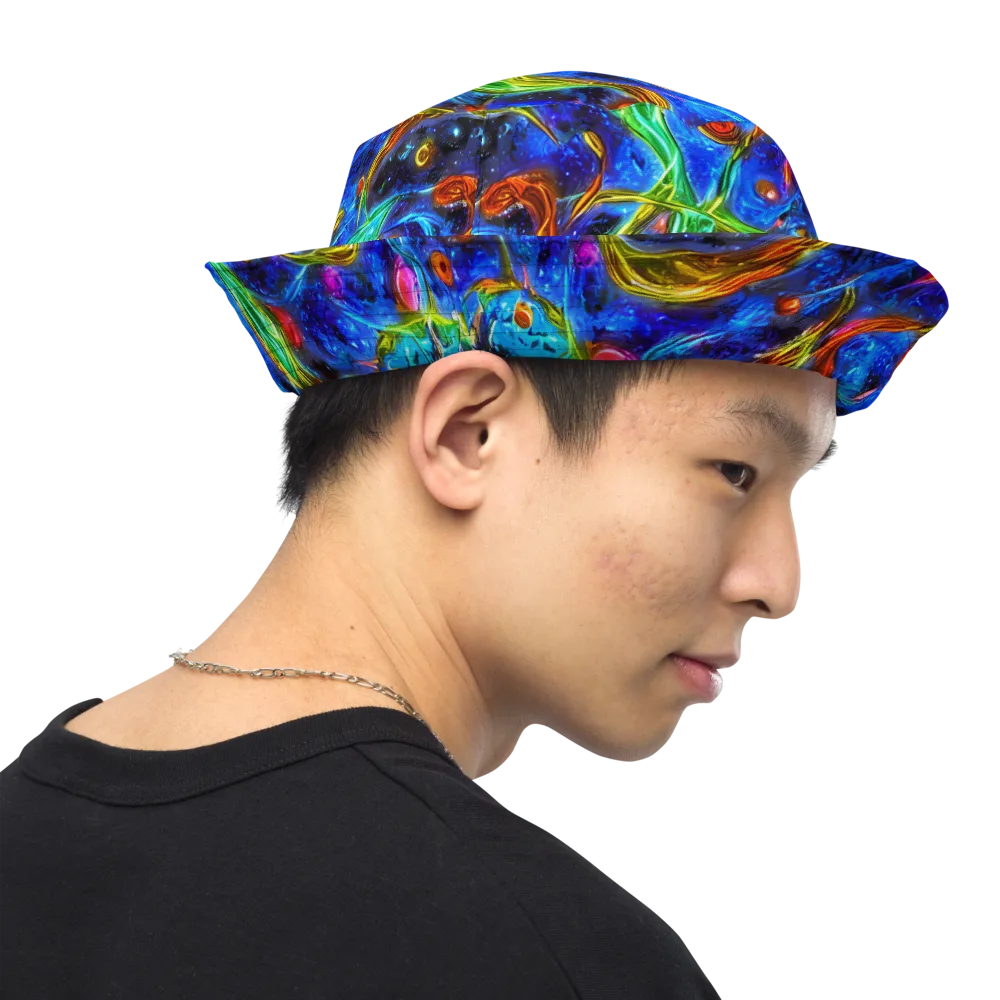 The Cobalt Spiral on Reversible Bucket Hat — Right Outside