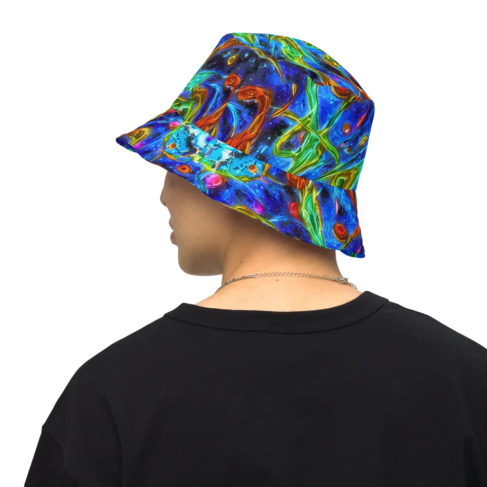 The Cobalt Spiral on Reversible Bucket Hat — Back Inside